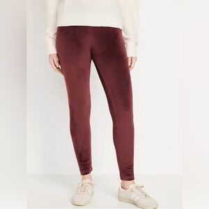 Old Navy Burgundy Velvet Leggings Size XL